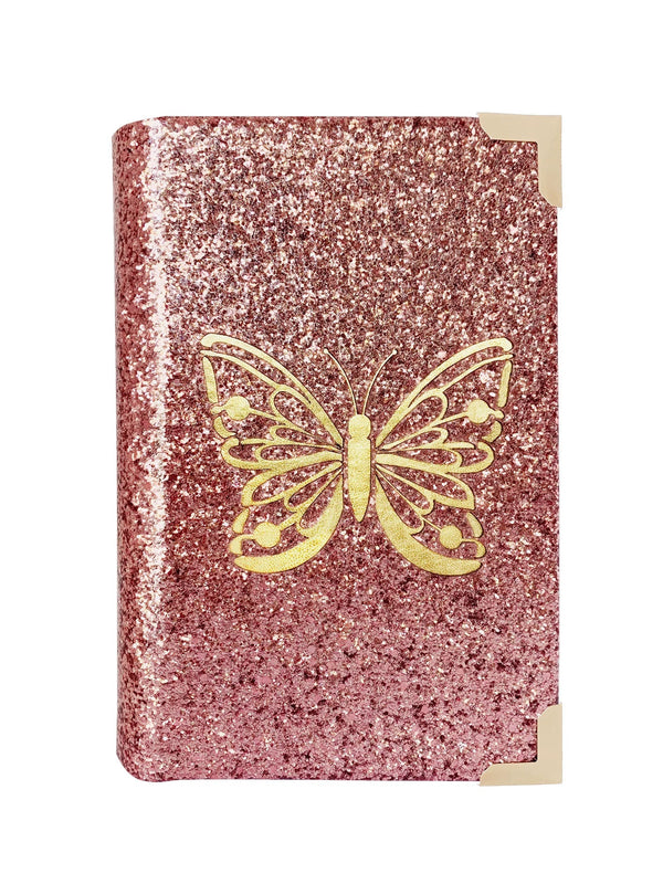 Bíblia Infantil Glitter Rosa Borboleta