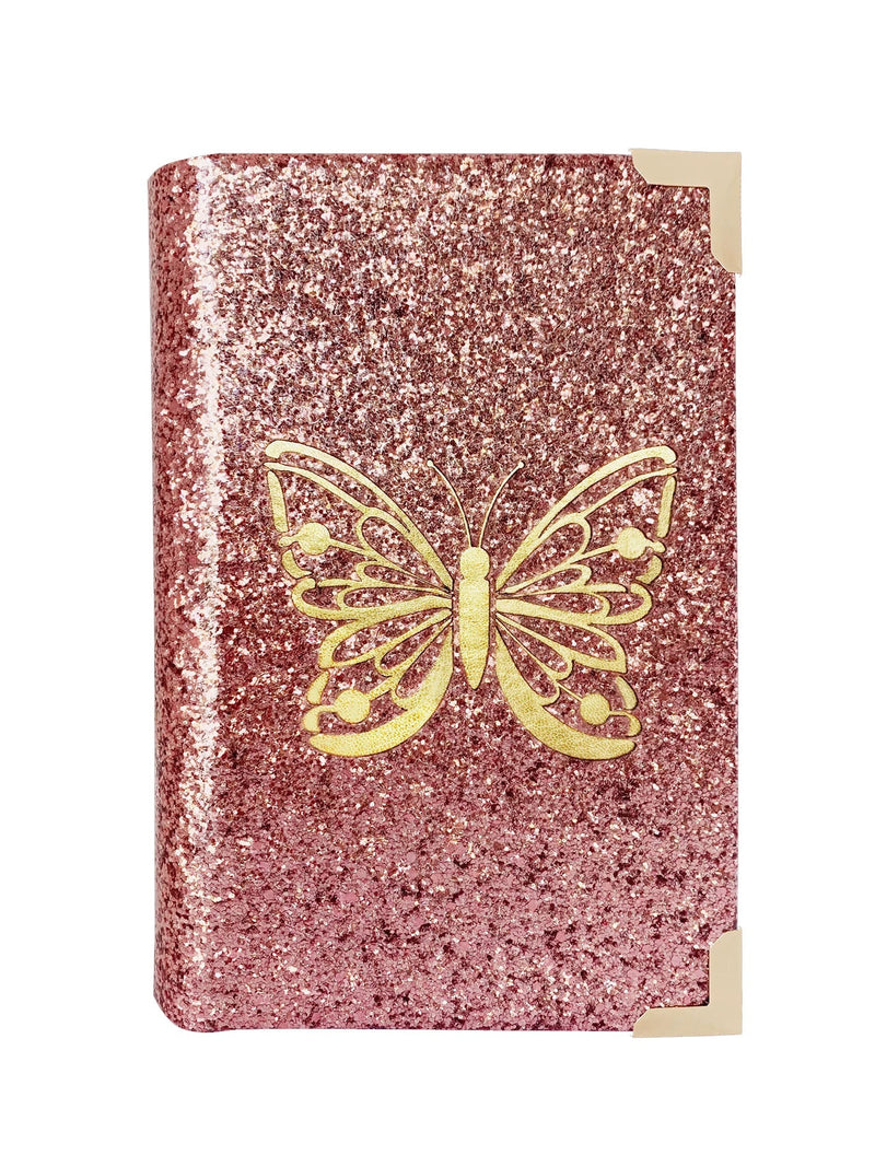 Bíblia Infantil Glitter Rosa Borboleta